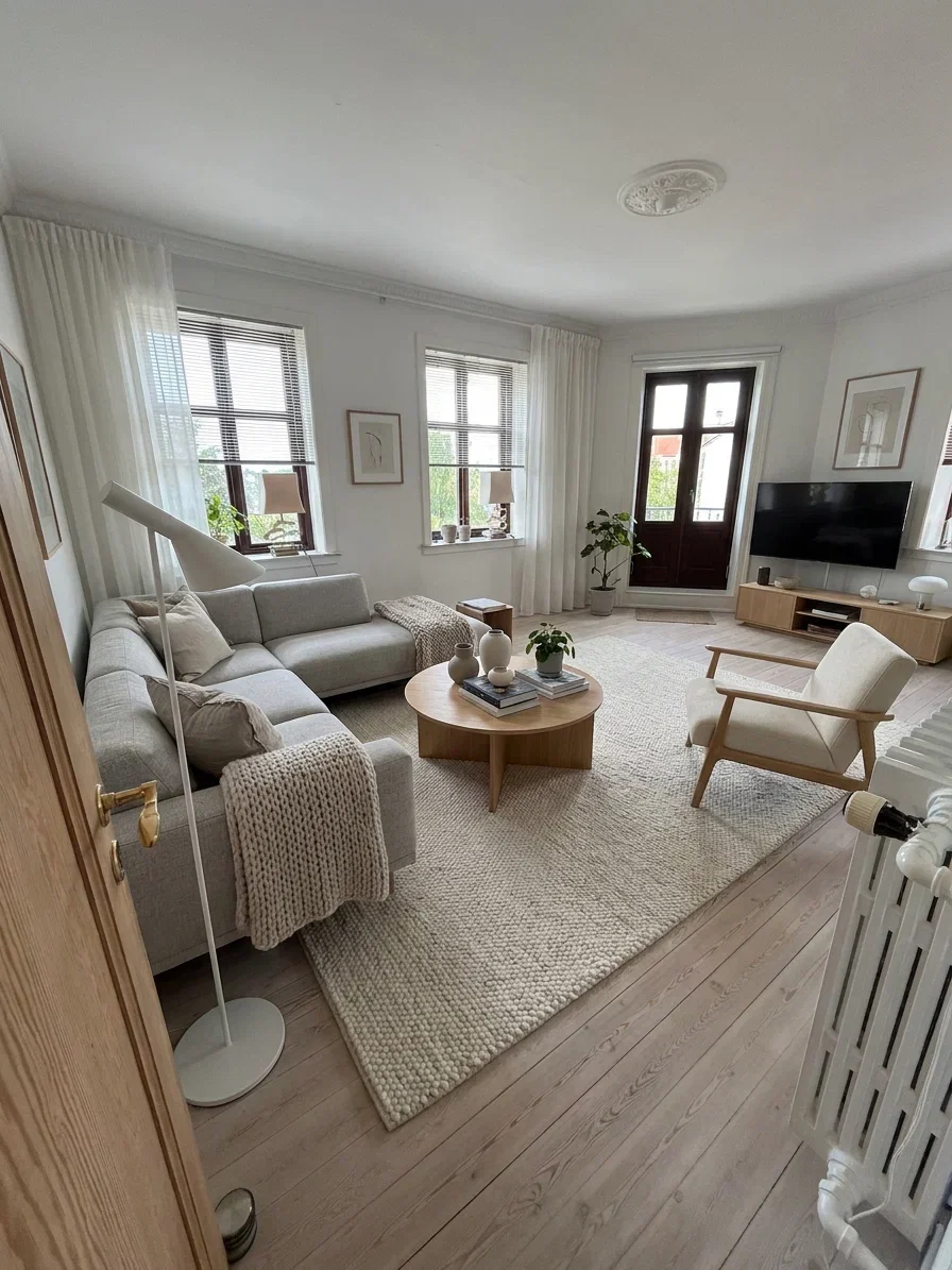 apartment Lys 3-værelses på 102 m2 med stuk, to stuer og kig til grønt gårdmiljø