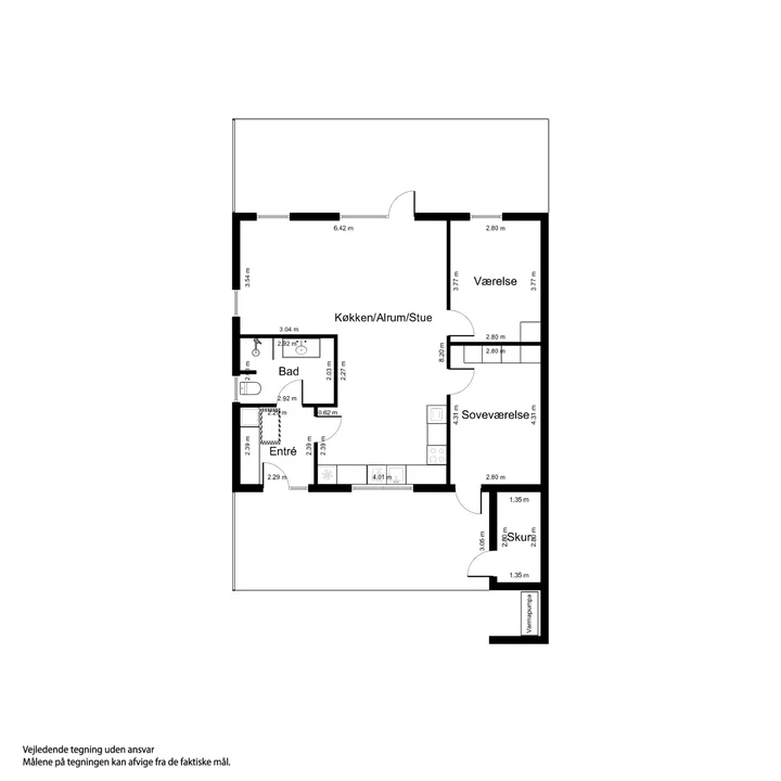 3-værelses rækkehus i ét plan for 55+ - Søndermarksvej, Haslev - 4