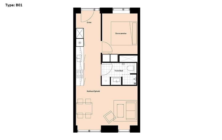 Lys og moderne 2-værelses lejlighed på 61 m2 i Gartnerbyen - Gartnerbyen, Odense V - 0