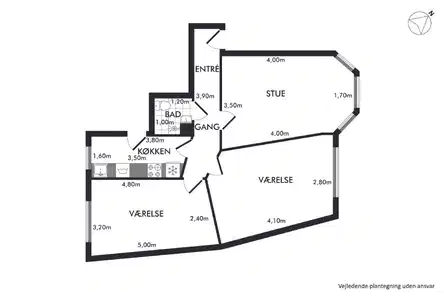 apartment 3-værelses lejlighed centralt i Aalborg