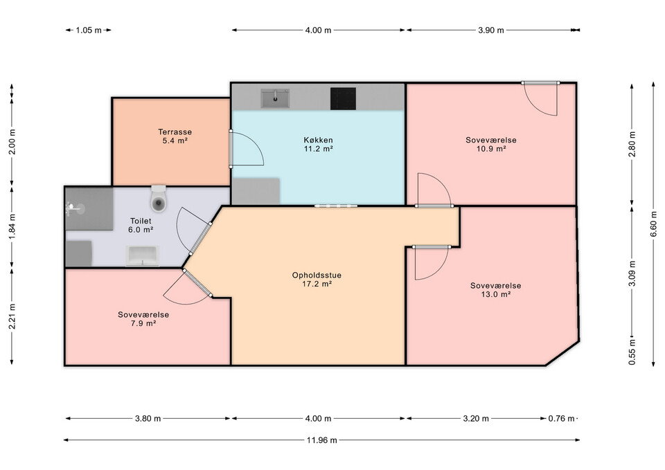 apartment Newly renovated apartment with terrace in Skive city centre
