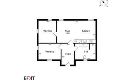 apartment 1. sals lejlighed med udvendig trappe