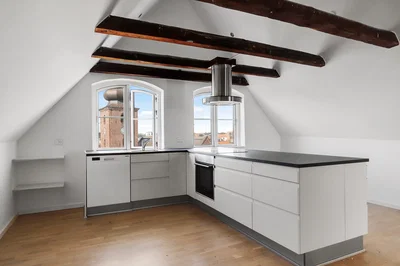 Lys 2-værelses taglejlighed på 110 m2 med stor tagterrasse, parkering og husdyr tilladt - Torvet, Horsens - 3