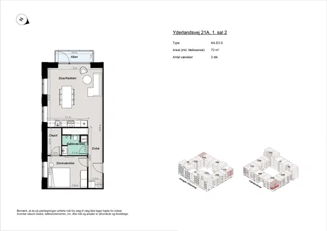 apartment 2-room apartment close to Amager Strand