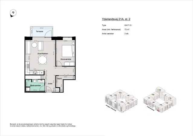 apartment 2-værelses lejlighed tæt på Amager Strand