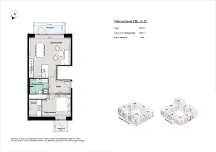 apartment 2-værelses lejlighed tæt på Amager Strand