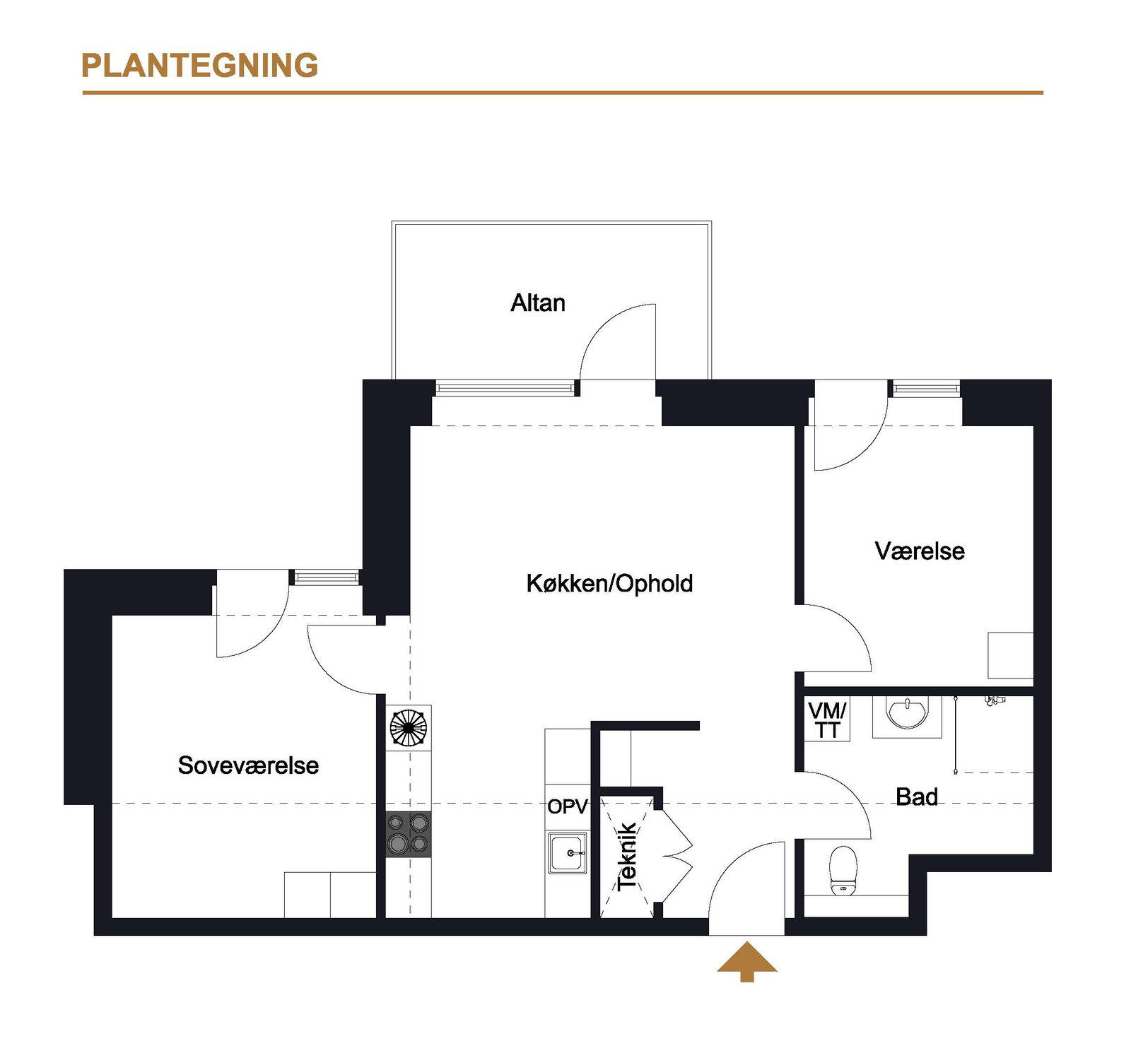 apartment Lys 3-værelses lejlighed med altan, Ballerup