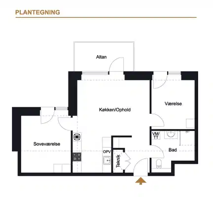 apartment Lys 3-værelses lejlighed med altan, Ballerup