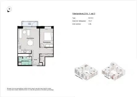 apartment 2-værelses lejlighed tæt på Amager Strand