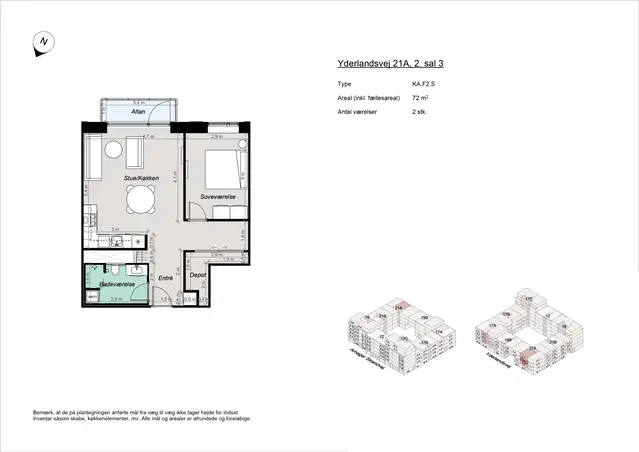 apartment 2-værelses lejlighed tæt på Amager Strand