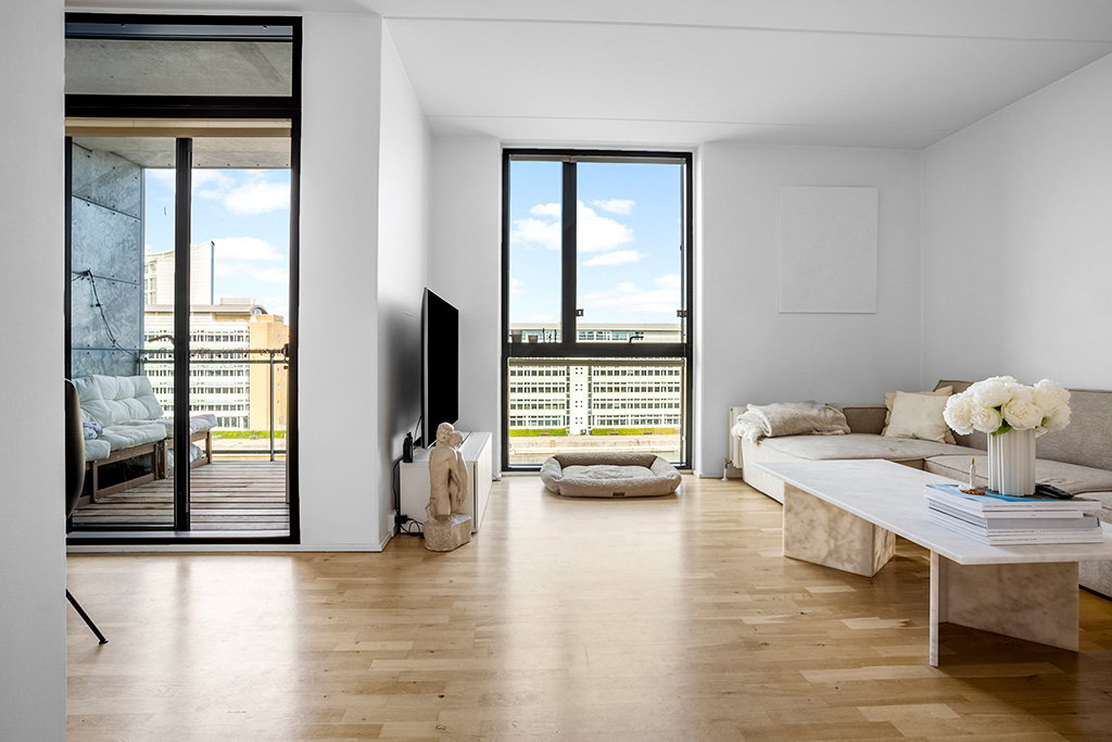 apartment Lyse 2-værelses ved Københavns Havn med stor altan