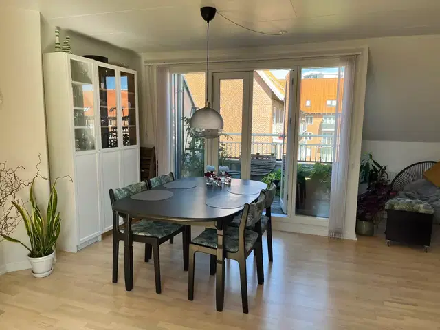 apartment Lys 2-værelses i tagetagen med altan, parkering og husdyr tilladt