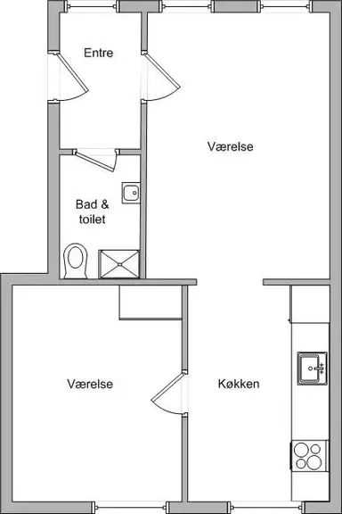 apartment Charmerende 2-værelses på Caroline Amalie Vej