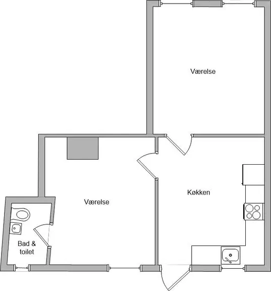 apartment Charmerende 2-værelses i Skattergade