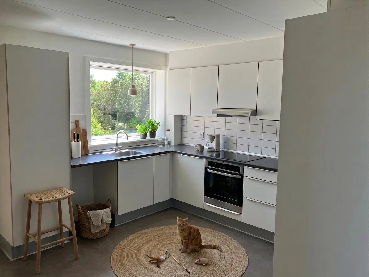 apartment Bright, spacious 5-room apartment with balcony in Aalborg – suitable for sharing and cat-friendly