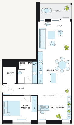 3-værelses lejlighed på 95 m² til leje i København S – Poul Hartlings Gade, 2. sal – billede 1