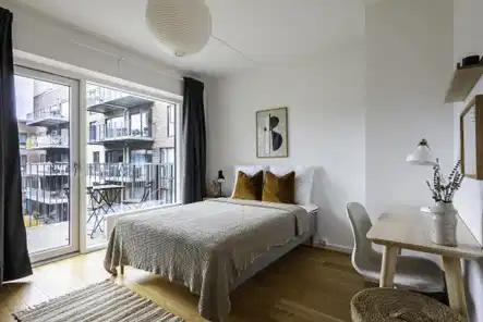 room Møbleret værelse i 3-værelses lejlighed på Teglholmen