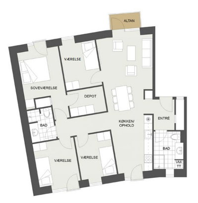 Apartments in Kværnloftet with a large open-plan kitchen and living area - Kværnloftet, Risskov - 4