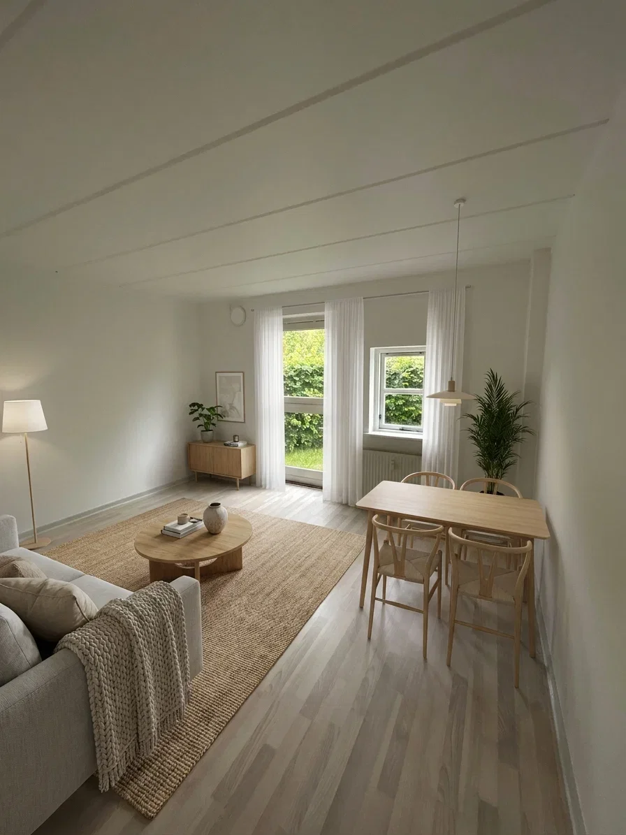 apartment Lys 1-værelses på 37 m2 med egen indgang, lille terrasse og el-ladestander ved ejendommen