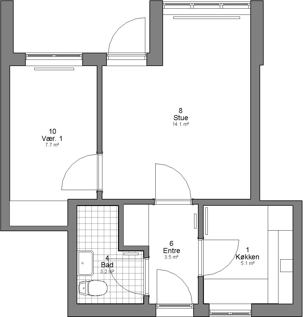 apartment Lejlighed på 45 m² i attraktivt område