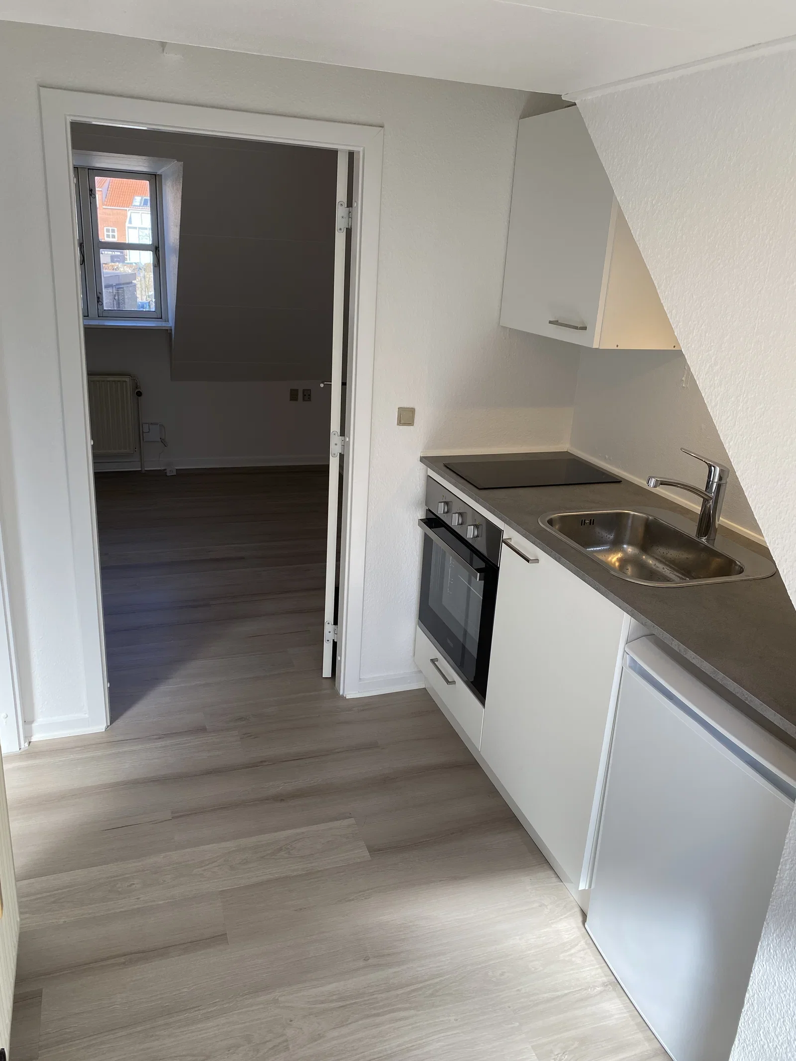 apartment Lys 1-værelses på 28 m2 med pænt køkken og parkering – husdyr tilladt