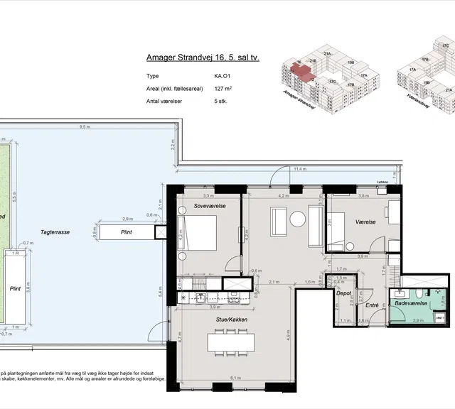 apartment Moderne 3-værelses bolig nær Amager Strand