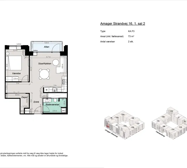 apartment Moderne 2-værelses bolig nær Amager Strand