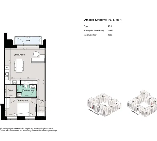 apartment Moderne 2-værelses bolig nær Amager Strand