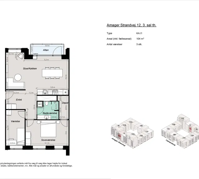 apartment Moderne 3-værelses bolig nær Amager Strand