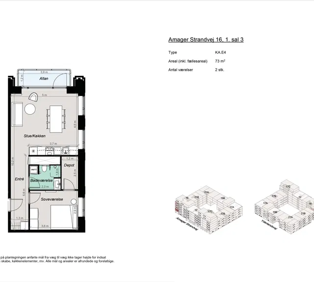 apartment Moderne 2-værelses bolig nær Amager Strand