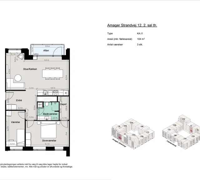 apartment Moderne 3-værelses bolig nær Amager Strand