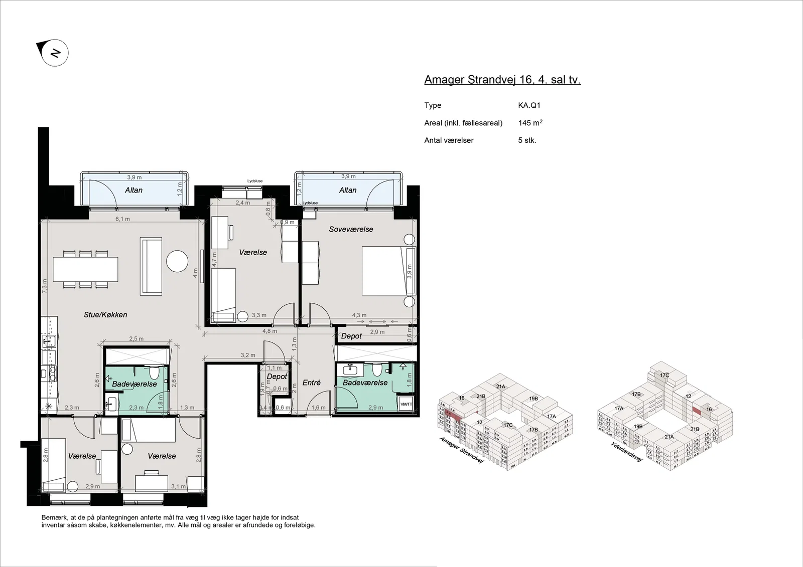 apartment New-build apartment near Amager Strand and the metro