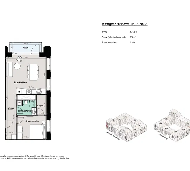 apartment Moderne 2-værelses bolig nær Amager Strand