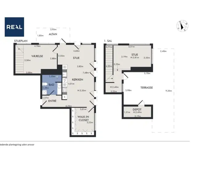 apartment Lys hjørnelejlighed med egen tagterrasse i Nordhavn