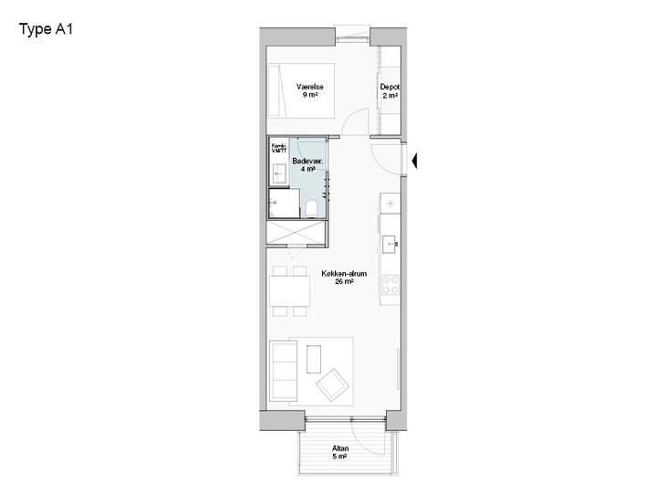 Moderne 2-værelses lejlighed med altan - Cortex Park, Odense M - 1