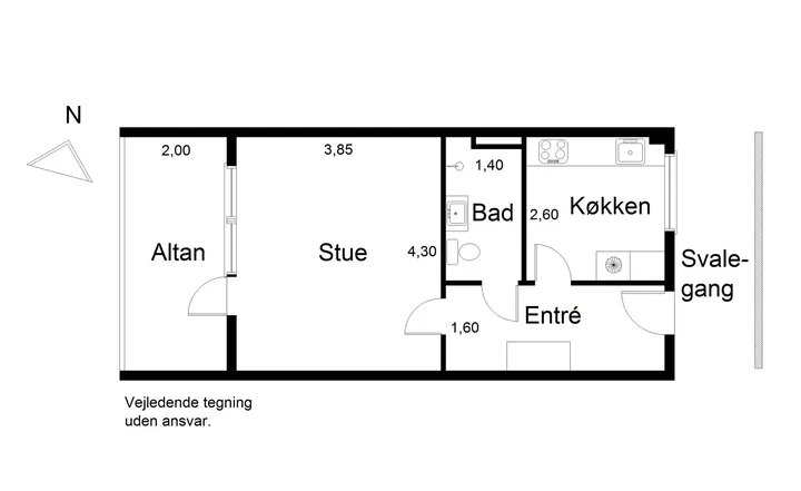 1-værelses Lejlighed på 48 m² i Esbjerg N - Mølleparkvej, Esbjerg N - 1