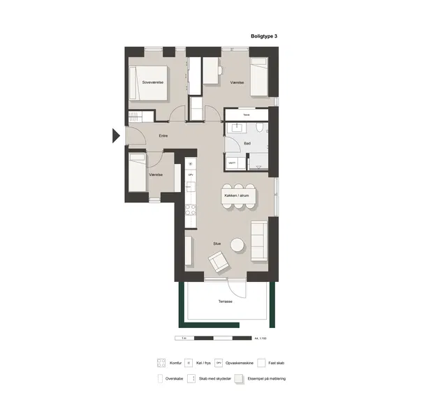 apartment Bright and Beautiful Large 3-Room Apartment with Extra Room