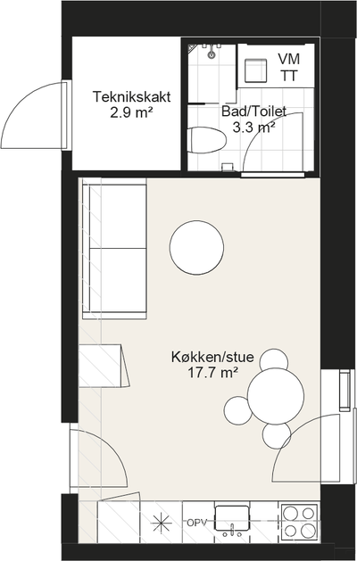 Velindrettet 1 vær med terrasse - Ndr.Ringgade, Slagelse - 4