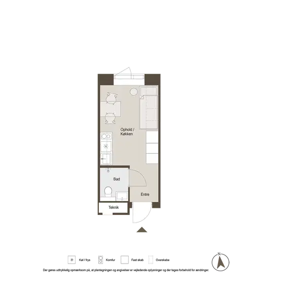 apartment 1-værelsesbolig med metro og natur tæt på