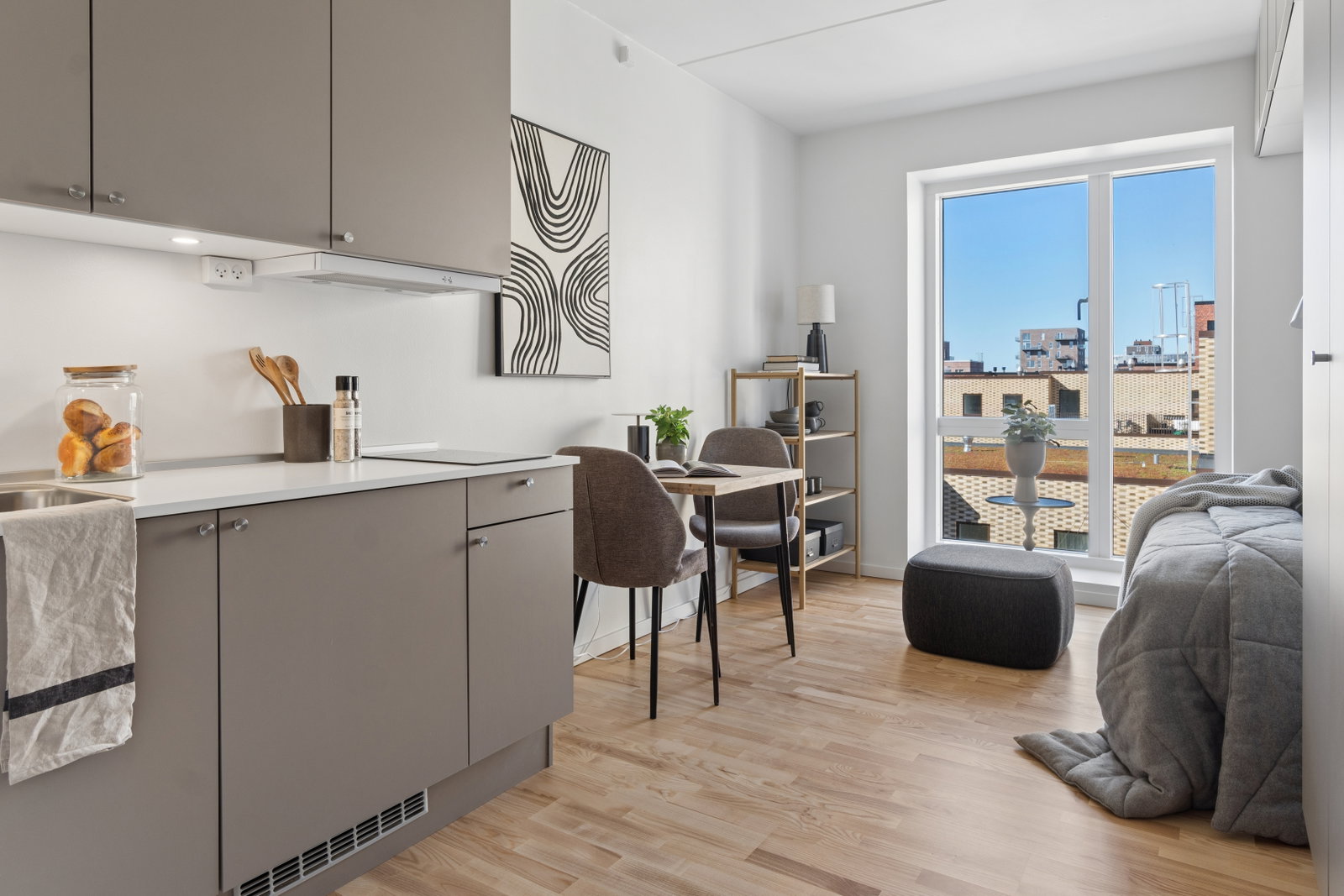 apartment 1-værelsesbolig med metro og natur tæt på