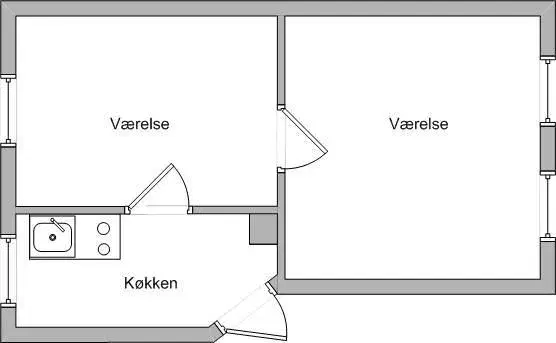 apartment Lys 2-værelses lejlighed på Vestergade