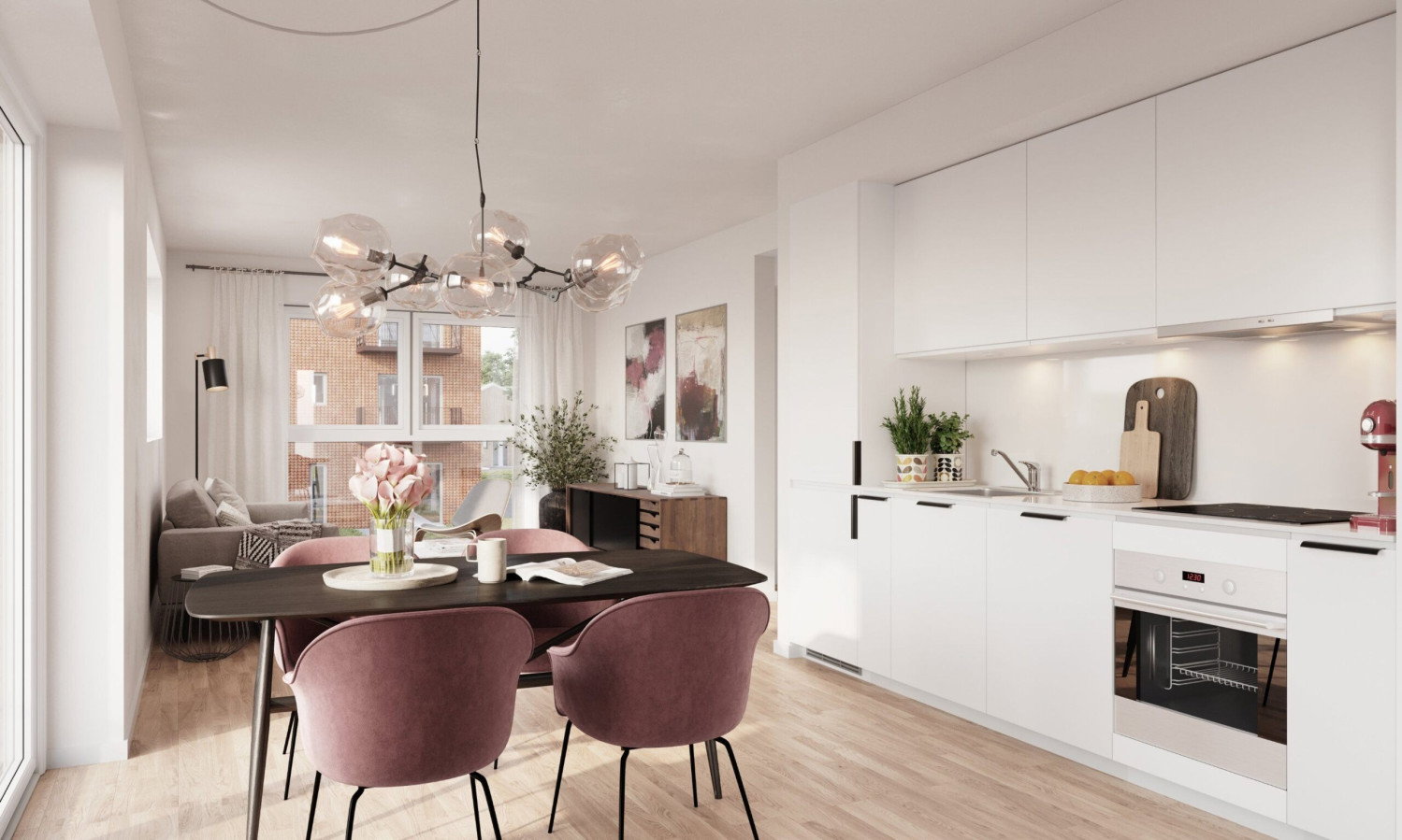 apartment Lys 3-værelses lejlighed på 92 m² i grønne omgivelser