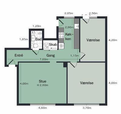 3-værelses bolig nær centrum og Østre Anlæg - Færøgade, Aalborg - 1