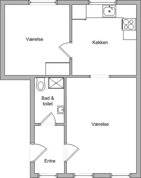 apartment 2-værelses lejlighed på 56 m²