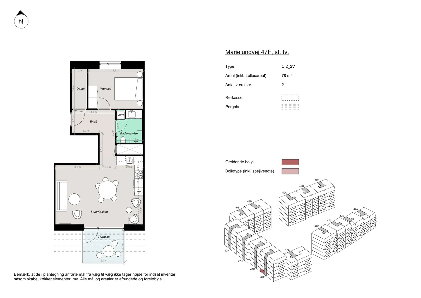 Visual presentation of the listing