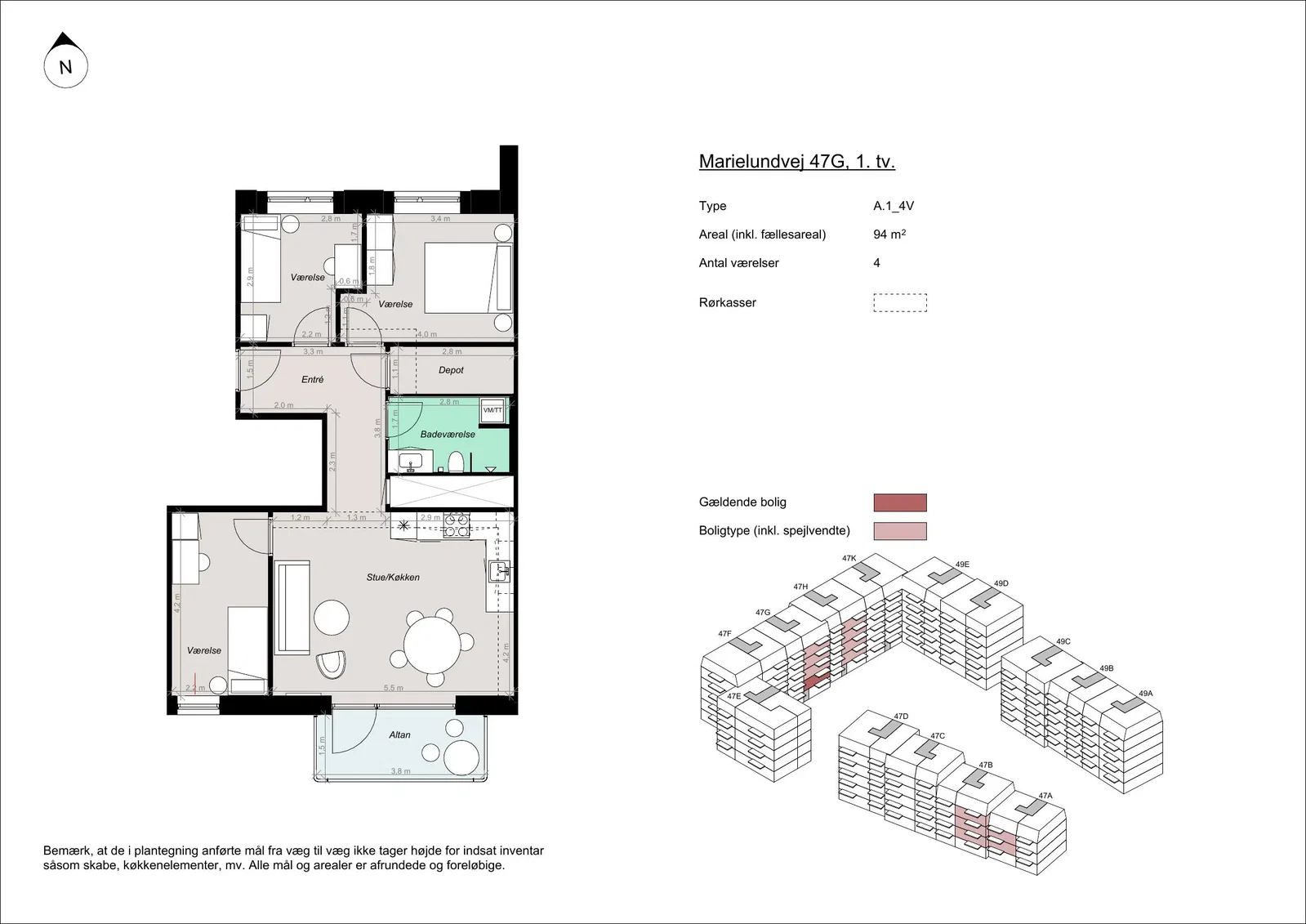 Visual presentation of the listing