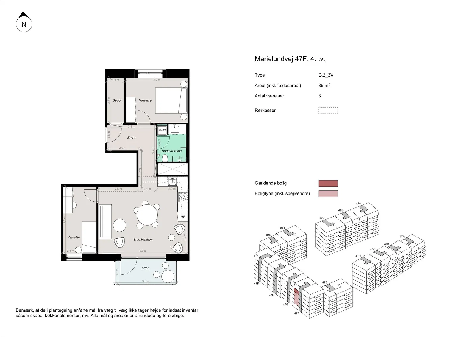 Visual presentation of the listing