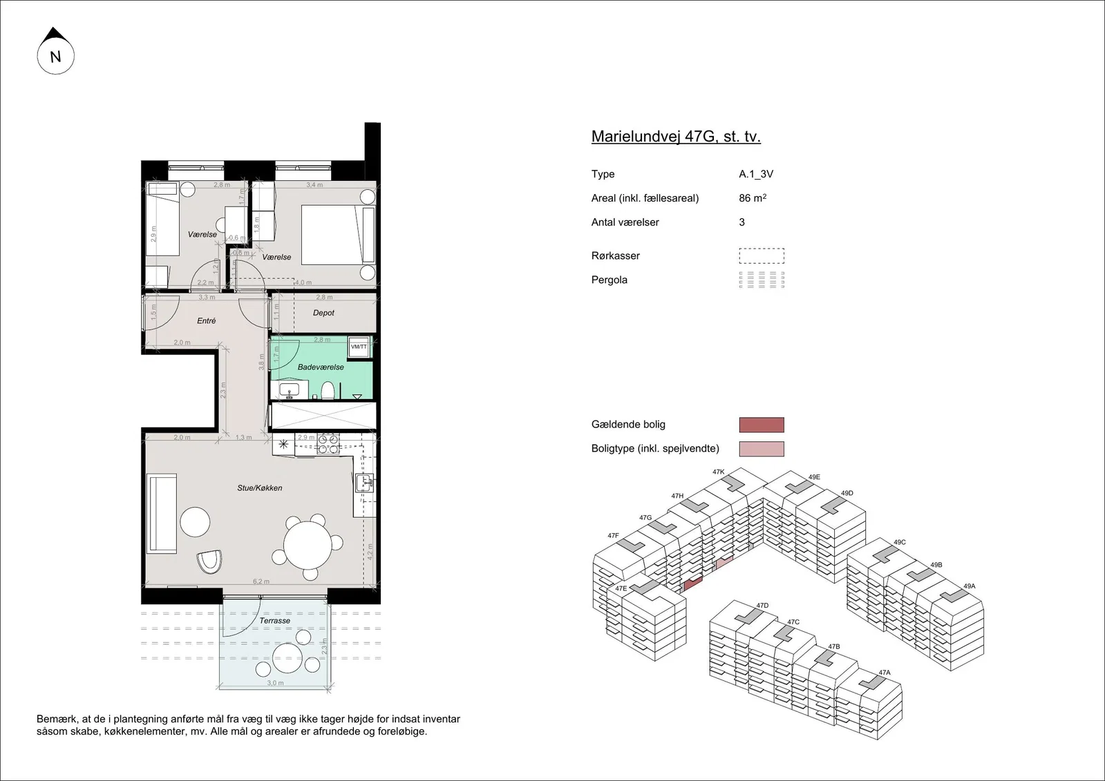 Visual presentation of the listing
