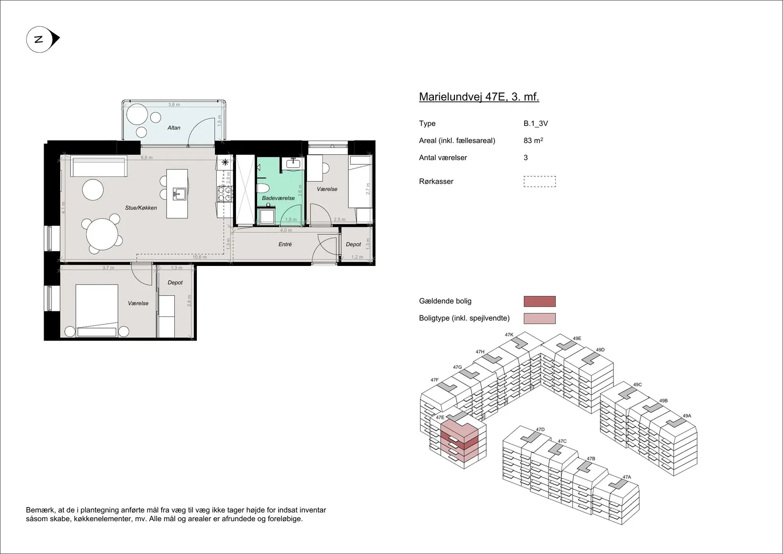 Visual presentation of the listing
