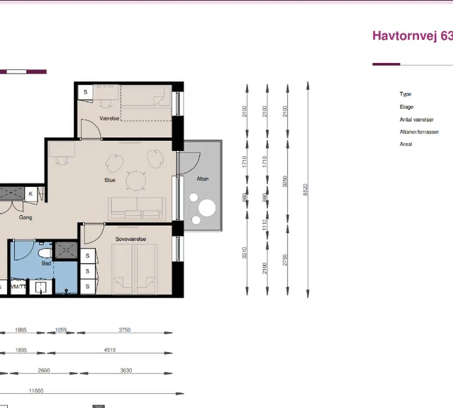 apartment Lækker lejlighed på 78 m2